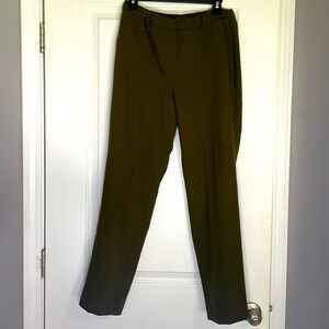 Talbots Cambridge Trousers, Size 6, Olive Green Pull-On Straight Leg, 30” inseam